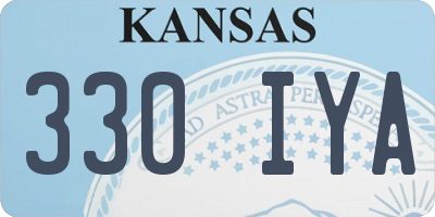 KS license plate 330IYA