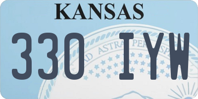 KS license plate 330IYW