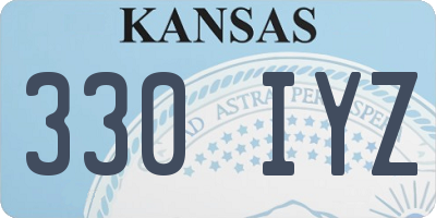 KS license plate 330IYZ