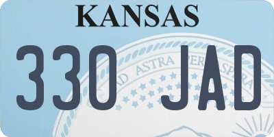 KS license plate 330JAD