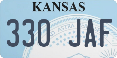 KS license plate 330JAF