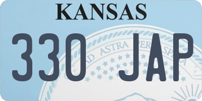 KS license plate 330JAP