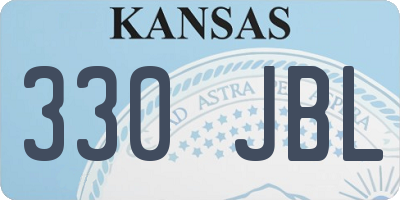 KS license plate 330JBL