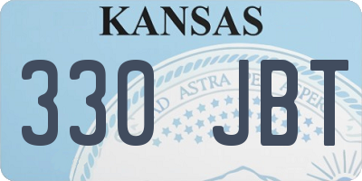 KS license plate 330JBT