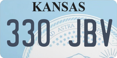 KS license plate 330JBV