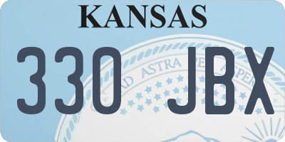 KS license plate 330JBX