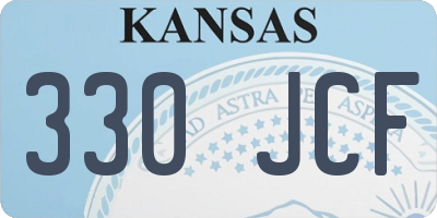 KS license plate 330JCF