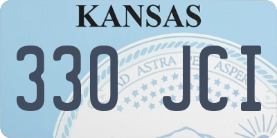 KS license plate 330JCI