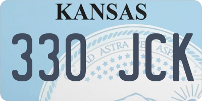 KS license plate 330JCK