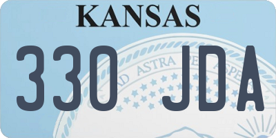 KS license plate 330JDA