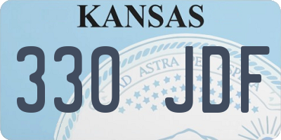 KS license plate 330JDF