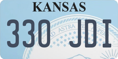 KS license plate 330JDI