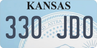 KS license plate 330JDO