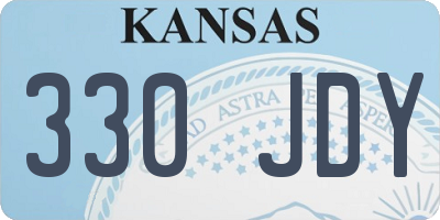 KS license plate 330JDY