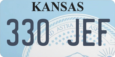 KS license plate 330JEF