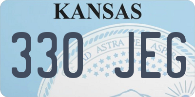 KS license plate 330JEG