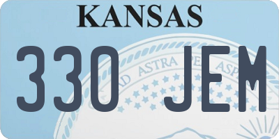KS license plate 330JEM
