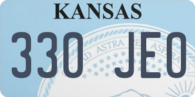 KS license plate 330JEO