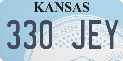 KS license plate 330JEY