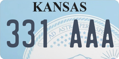 KS license plate 331AAA