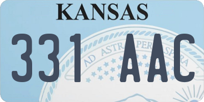 KS license plate 331AAC