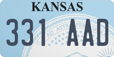 KS license plate 331AAD