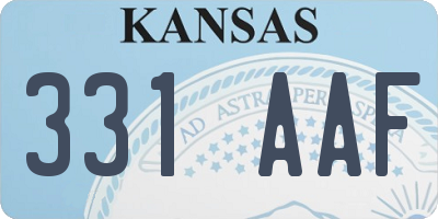 KS license plate 331AAF