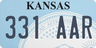 KS license plate 331AAR