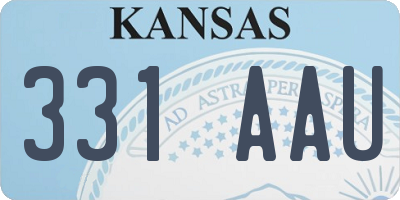 KS license plate 331AAU