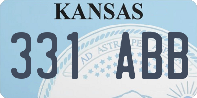 KS license plate 331ABB