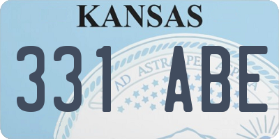 KS license plate 331ABE
