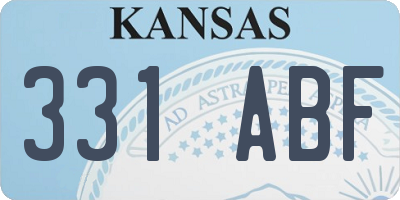 KS license plate 331ABF