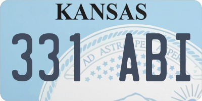 KS license plate 331ABI