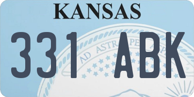 KS license plate 331ABK