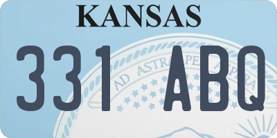 KS license plate 331ABQ