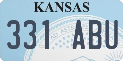 KS license plate 331ABU