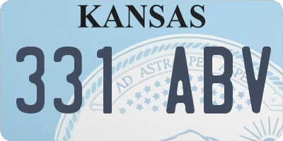 KS license plate 331ABV