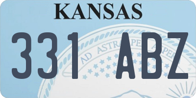 KS license plate 331ABZ