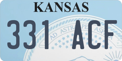 KS license plate 331ACF