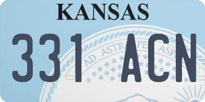 KS license plate 331ACN