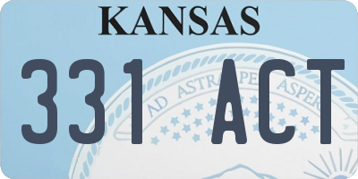 KS license plate 331ACT
