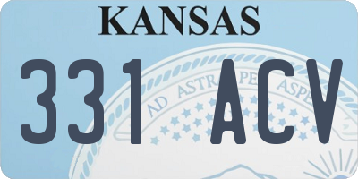 KS license plate 331ACV