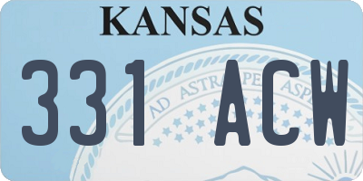KS license plate 331ACW