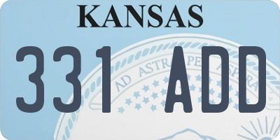 KS license plate 331ADD