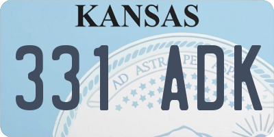 KS license plate 331ADK