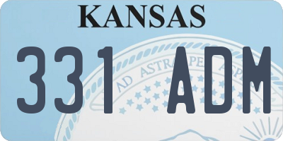 KS license plate 331ADM