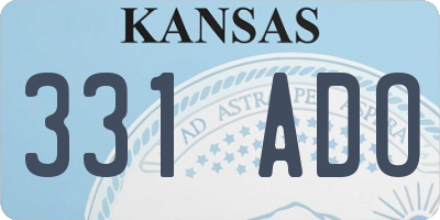 KS license plate 331ADO