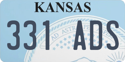 KS license plate 331ADS