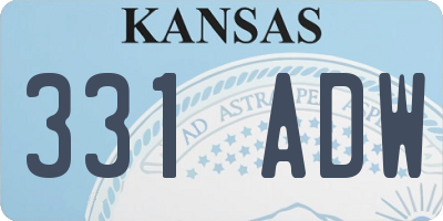 KS license plate 331ADW