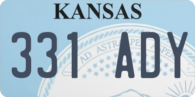 KS license plate 331ADY